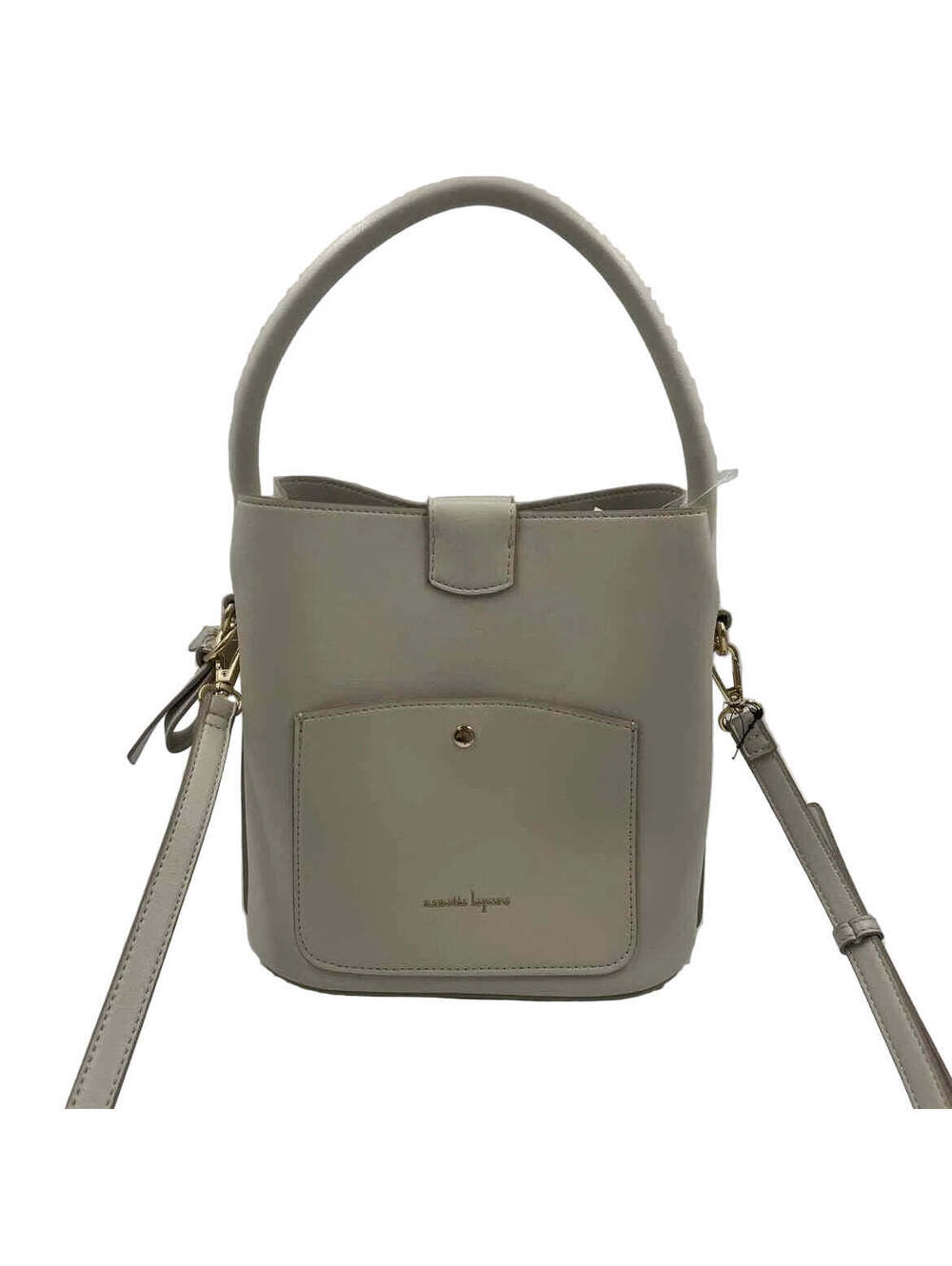 NANETTE LEOPORE Beige Vegan Leather Bucket Style Satchel Purse w/Crossbody Strap
